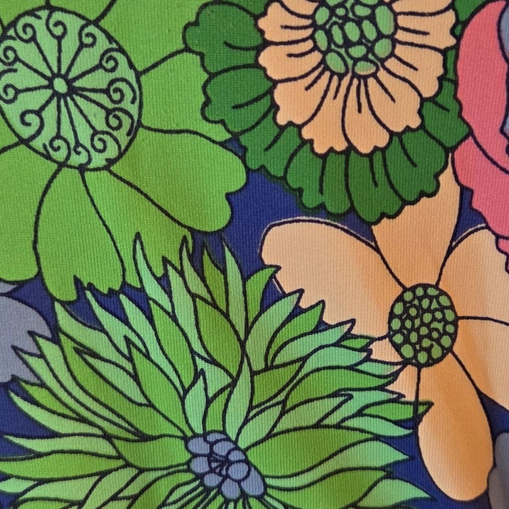 Talbots Vibrant Floral Midi Dress in Green Blue and Blue, Size XL. - Picture 13 of 14